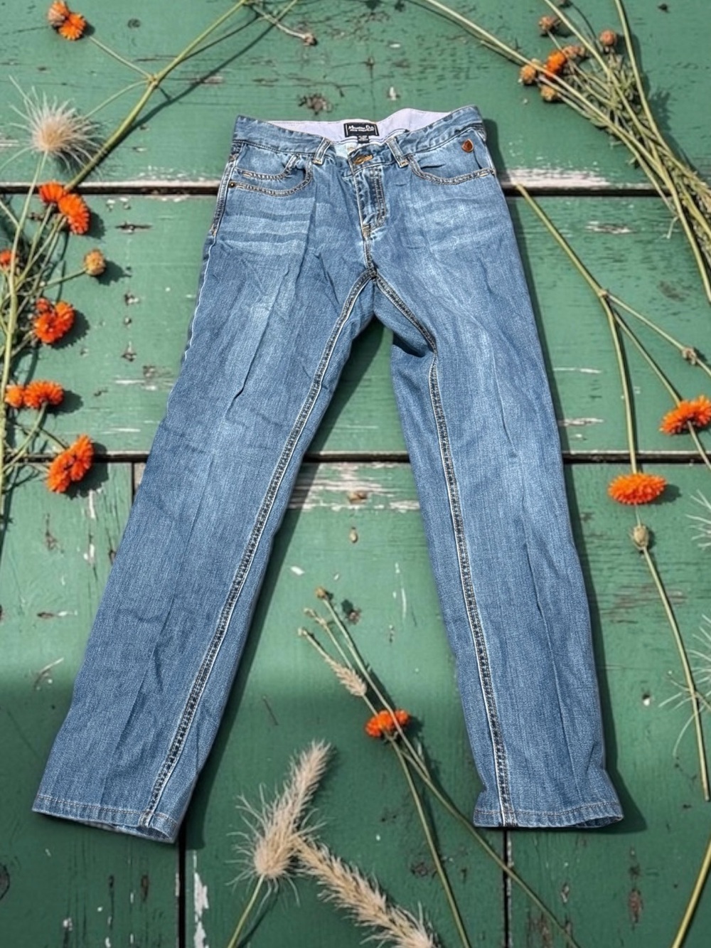 Massimo Dutti Light Blue Denim Label Detail